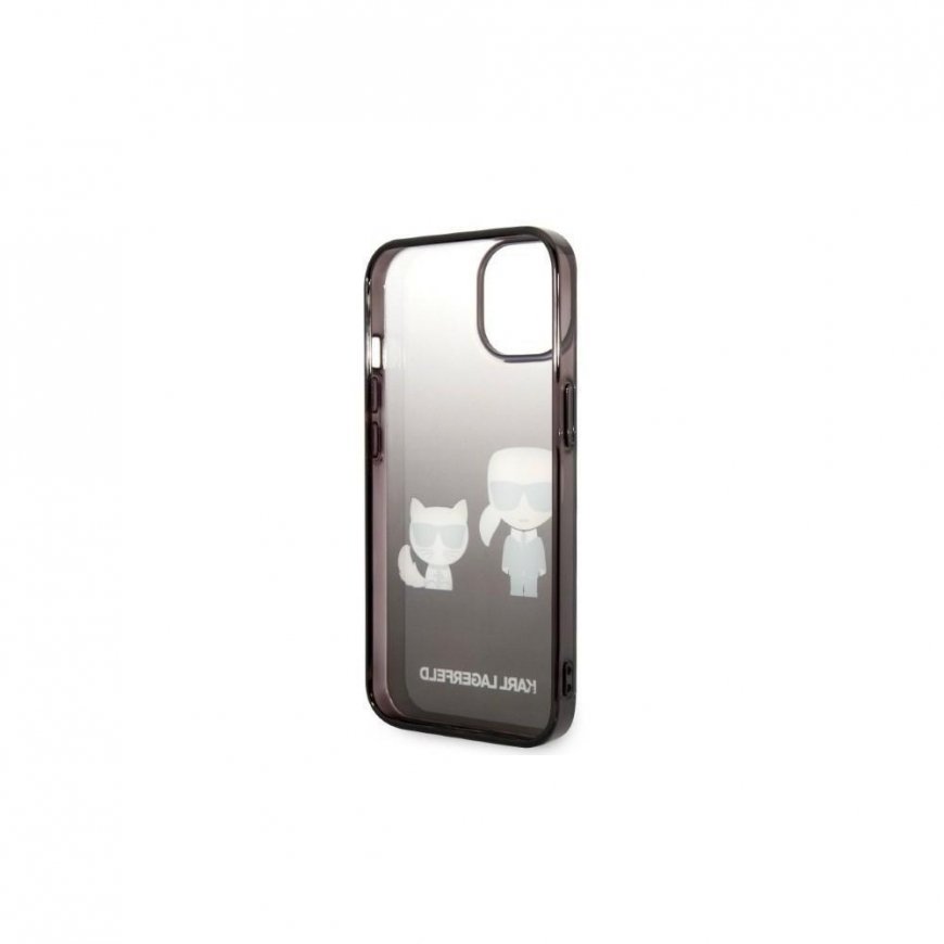 Karl Lagerfeld KLHCP14MTGKCK iPhone 14 Plus 6,7 colių kietasis dėklas juodas / juodas Gradient Ikonik Karl & Choupette – 4