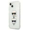 Karl Lagerfeld KLHCP13SKCTUGLS iPhone 13 mini 5.4 inch Silver/Silver Hard Case Glitter Karl`s & Choupette Karl Lagerfeld KLHCP13SKCTUGLS iPhone 13 mini 5.4 inch Silver/Silver Hard Case Glitter Karl`s & Choupette