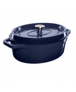 Grand Feu Ovalus, "Casserole" type pot with lid 5.6l capacity, Blue color