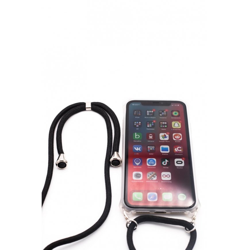Evelatus Samsung A10s Case with rope Black Transparent