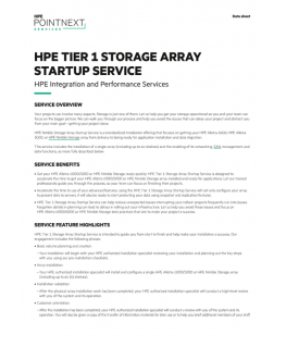 HP HPE Technical Installation Startup SVC