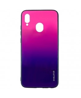 Evelatus Samsung Galaxy A40 Water Ripple Gradient Color Anti-Explosion Tempered Glass Case Gradient Pink-Purple