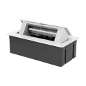 Orno NOEN furniture cassette, built into the table top, with integrated PVC frame for modular sockets 3 x 45x45 mm or 6 x 22.5x4 Orno NOEN furniture cassette, built into the table top, with integrated PVC frame for modular sockets 3 x 45x45 mm or 6 x 22.5x4