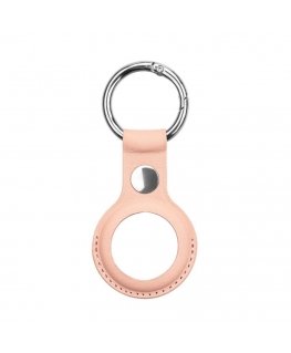 iLike Apple AirTag PU Leather Key Ring Keychain Case Pink