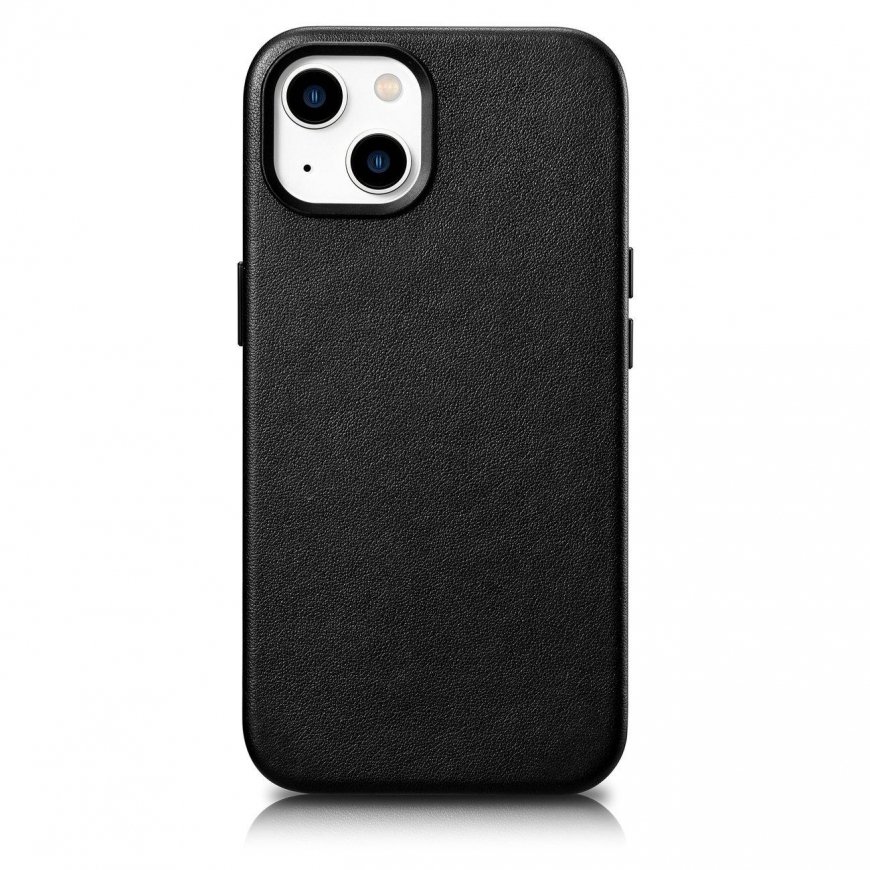 Dėklas Icarer icer dėklo odiniai dangteliai, skirti „iPhone 14 Plus“ originaliam odiniam dėklui juoda spalva (suderinama su „Mag