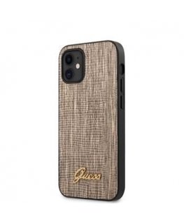 Guess Apple iPhone 12 mini 5.4'' Lizard Cover Gold