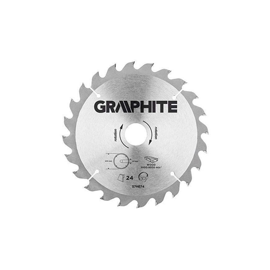 Graphite Grafitinis pjūklo diskas, platus 200x30 mm, 24 dantys 57H674 – 2