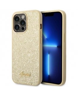 Guess Guess GUHCP14LHGGSHD iPhone 14 Pro 6.1" Gold/Gold Hard Case Glitter Script