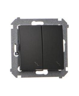 Kontakt-Simon Simon 54 Double ladder switch (module) 10AX 250V black matte screw terminals DW6 / 2.01 / 49