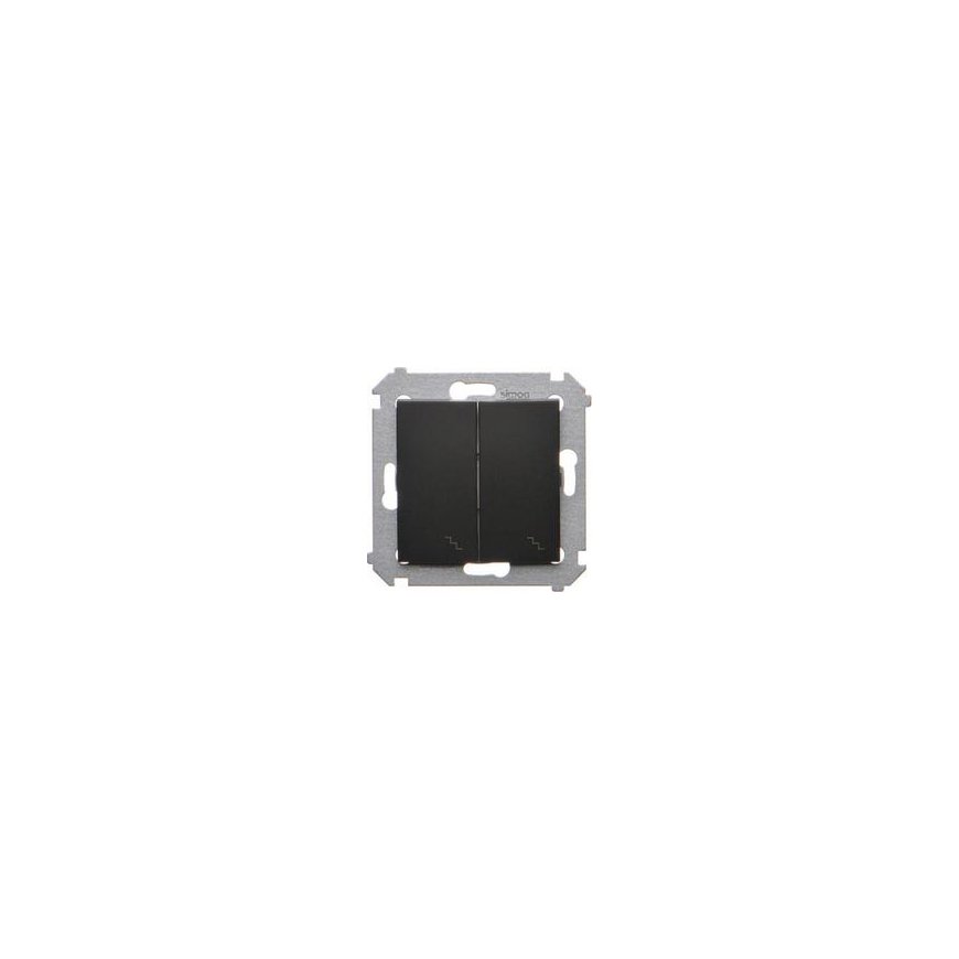 Kontakt-Simon Simon 54 Double ladder switch (module) 10AX 250V black matte screw terminals DW6 / 2.01 / 49 – 2