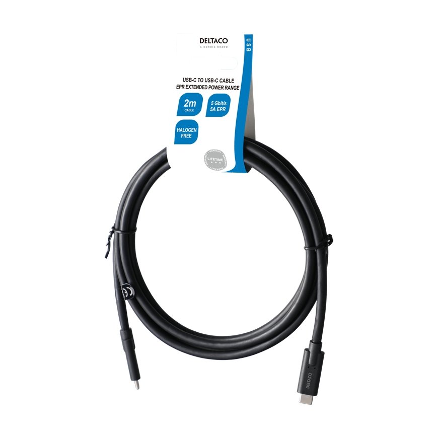 Deltaco USBC-1503-LSZH USB кабель 2 m USB 3.2 Gen 2 (3.1 Gen 2) Черный – 3
