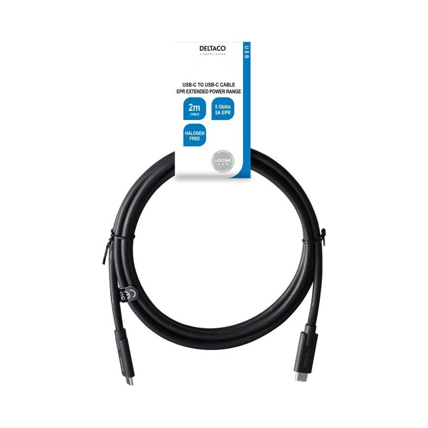 Deltaco USBC-1503-LSZH USB-kaabel 2 m USB 3.2 Gen 2 (3.1 Gen 2) Must – 4