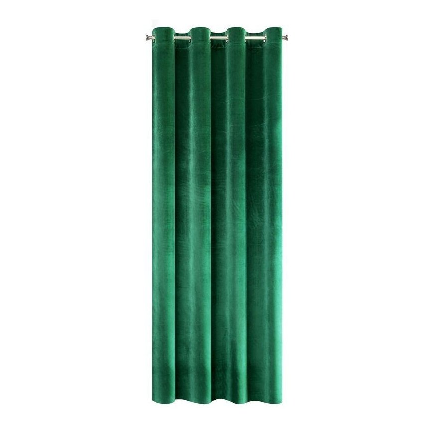Minkšto ir blizgaus aksomo naktinė užuolaida Eurofirany SAMANTA 140X250 cm, kilpos/žiedai, spalva: žalia – 3