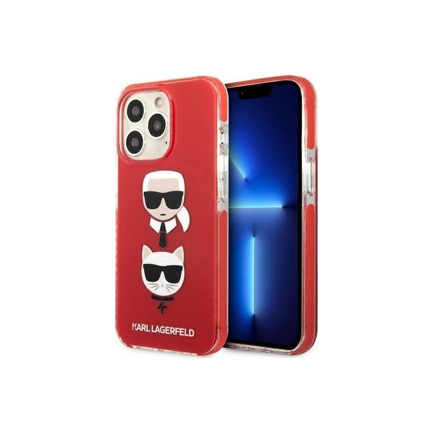 Case Karl Lagerfeld KLHCP13LTPE2TR iPhone 13 Pro / 13 6.1" hardcase red/red Karl&Choupette Head – 2
