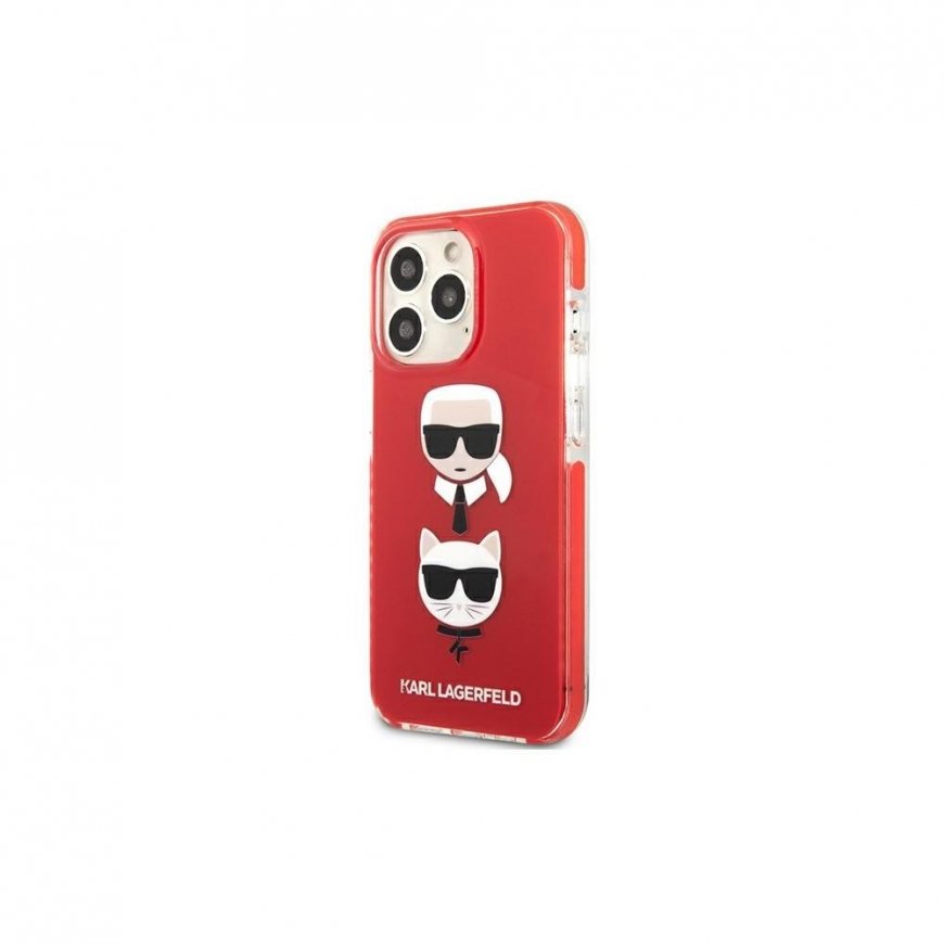 Case Karl Lagerfeld KLHCP13LTPE2TR iPhone 13 Pro / 13 6.1" hardcase red/red Karl&Choupette Head – 3