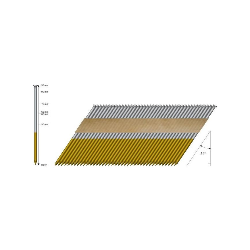 Hikoki Accessories Nails HiKOKI VGRCC HDG ribbed 34° 2.8x63mm – 2
