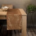Eurofirany BLINK / 16 Velvet table runner with a pattern of large leaves, 35X180 cm, color: brown Eurofirany BLINK / 16 Velvet table runner with a pattern of large leaves, 35X180 cm, color: brown