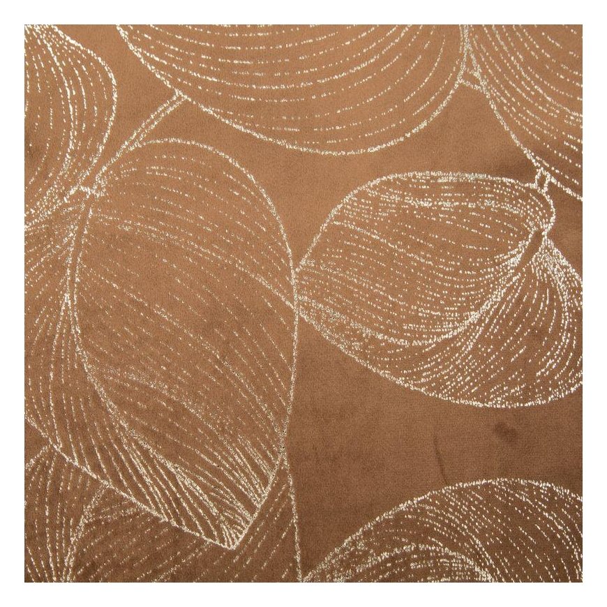 Eurofirany BLINK / 16 Velvet table runner with a pattern of large leaves, 35X180 cm, color: brown – 4