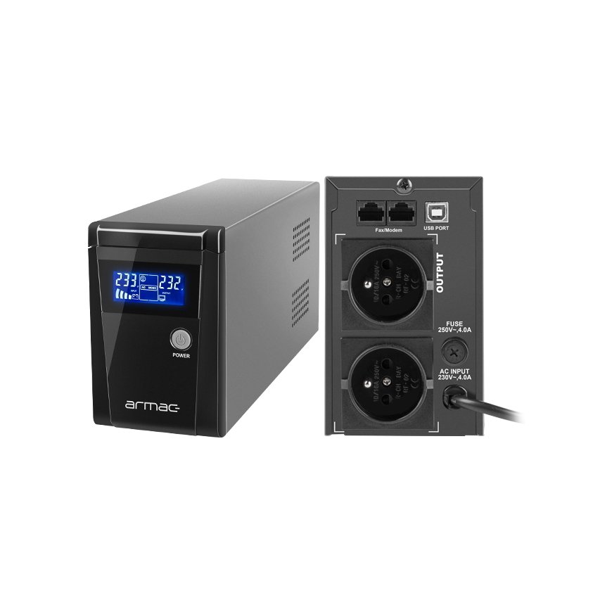 ARMAC O/850E/LCD Armac UPS OFFICE Line-Interactive 850E LCD 2x 230V PL OUT, USB – 2