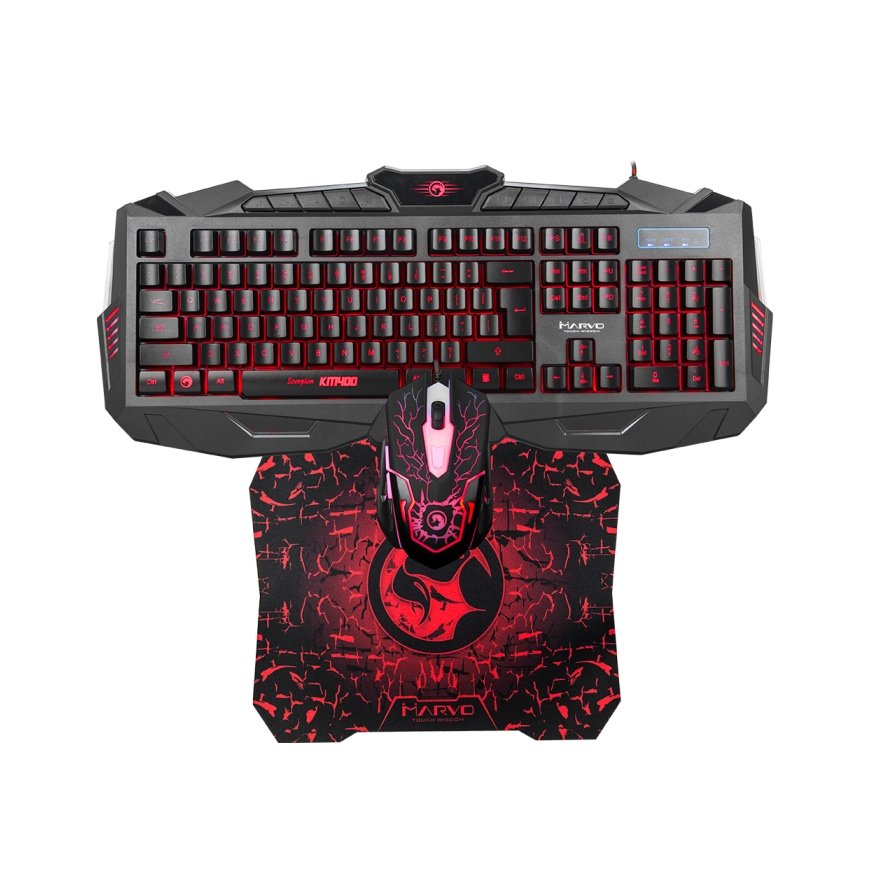 Marvo KM400+G1 keyboard Mouse included USB Black