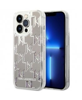 Case Karl Lagerfeld KLHCP14XLMNMS iPhone 14 Pro Max 6.7" Hard Case Silver / Silver Liquid Glitter Monogram