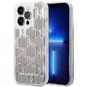 Dėklas Karl Lagerfeld KLHCP14XLMNMS iPhone 14 Pro Max 6,7 colių kieto korpuso sidabro / sidabro skysto blizgesio monograma