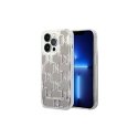 Dėklas Karl Lagerfeld KLHCP14XLMNMS iPhone 14 Pro Max 6,7 colių kieto korpuso sidabro / sidabro skysto blizgesio monograma