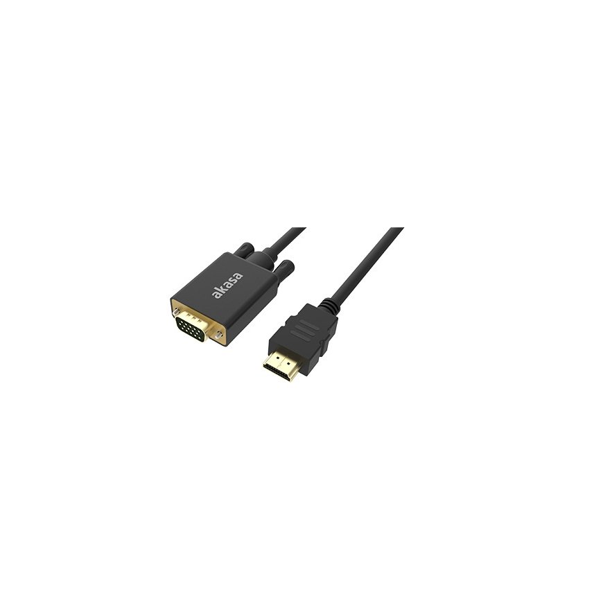 Akasa AK-CBHD26-20BK videokaabliadapter 2 m HDMI tüüp A (Standard) VGA (D-Sub) Must