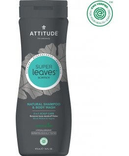 Attitude Attitude, MEN, 2 viename šampūnas ir kūno prausiklis, SCALP CARE MEN, 473 ml