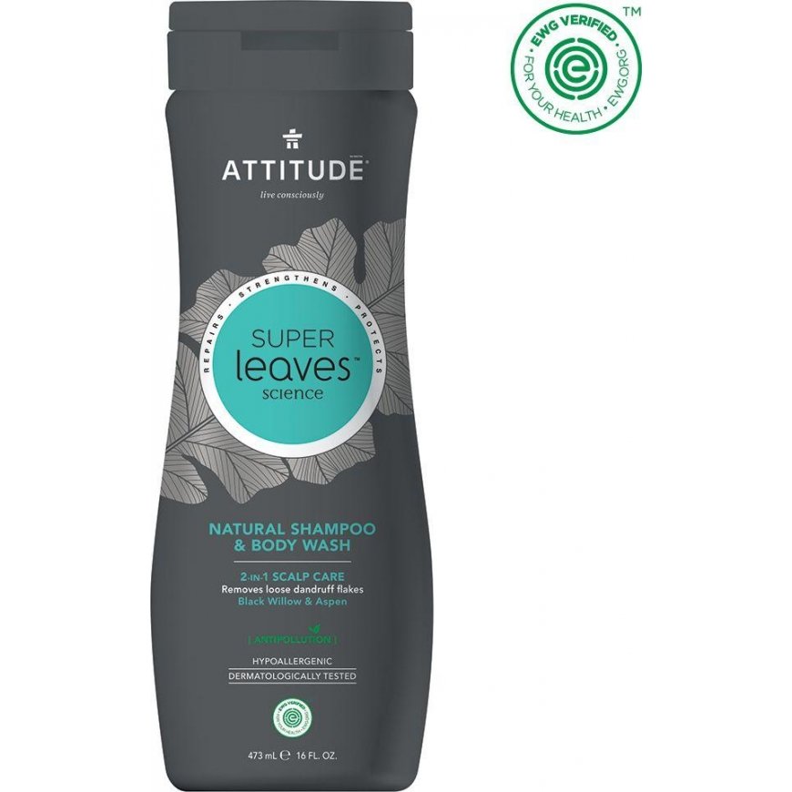 Attitude Attitude, MEN, 2 viename šampūnas ir kūno prausiklis, SCALP CARE MEN, 473 ml