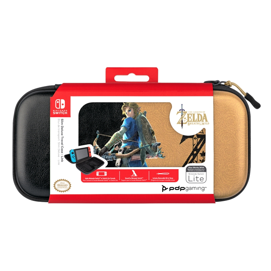 PDP Slim Deluxe: Hyrule Hero Link Kietas dėklas Nintendo Juoda, Auksas – 3