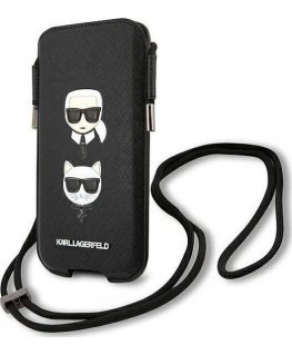 Tablet Case Karl Lagerfeld Handbag KLHCP12MOPHKCK 6.1" Black / Black Hard Case Saffiano Ikonik Karl & Choupette Head