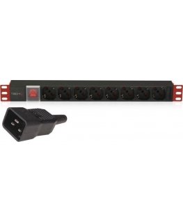 TECHLY Rack 19inch PDU 8 outputs with switch and with C20 plug 3m