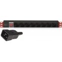 TECHLY Rack 19inch PDU 8 outputs su switch ir su C20 kištukas 3m