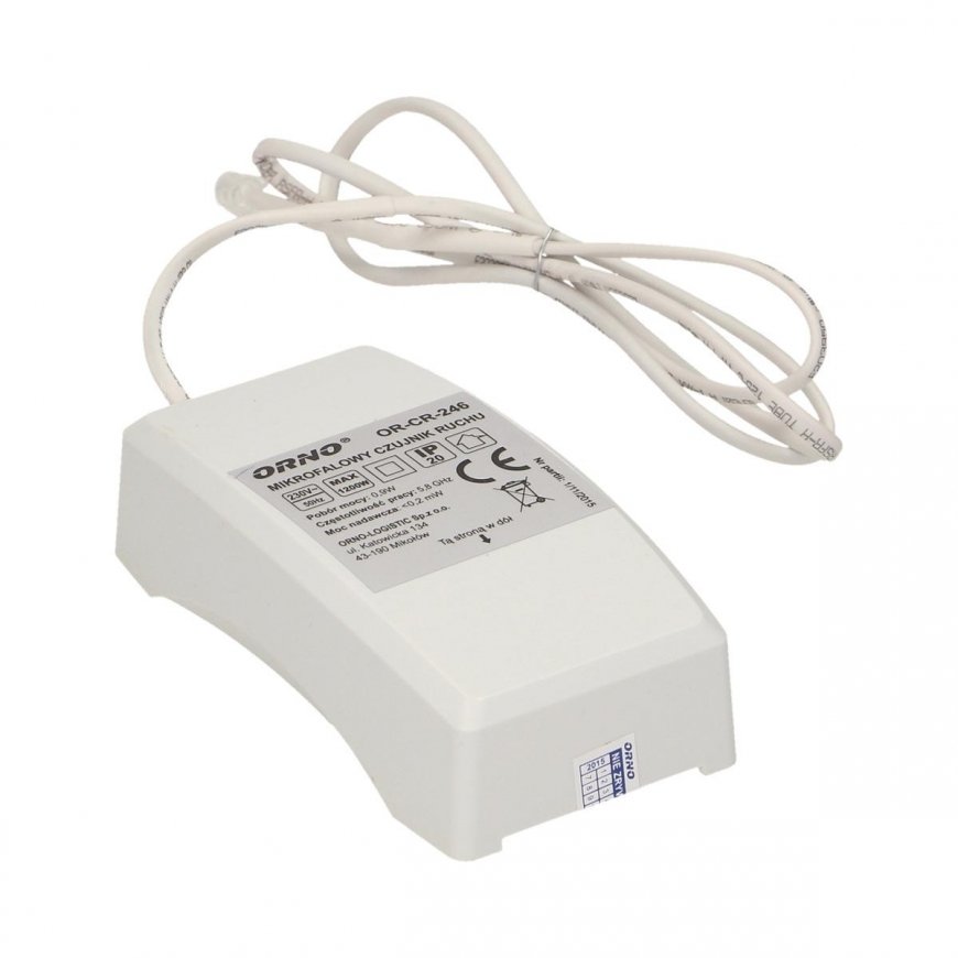 Orno Micro Motion Sensor with External Light Sensor, 5.8GHz 360° IP20 1200W – 5