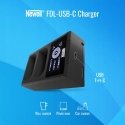 Newell fotoaparato įkroviklis Newell FDL-USB-C dviejų kanalų įkroviklis NP-W235 akumuliatoriams