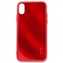 Evelatus Apple iPhone X/XS Water Ripple Full Color Electroplating Tempered Glass Case Red Evelatus Apple iPhone X/XS Water Ripple Full Color Electroplating Tempered Glass Case Red