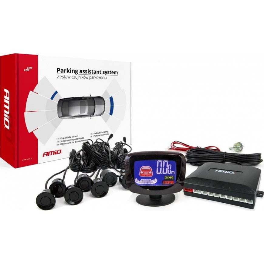 Amio Parking sensors set, reverse LED-graf 8 sensors black – 2