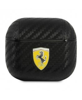 Ferrari FESA3CABK AirPods 3 Cover Black/Black Road PU Carbon