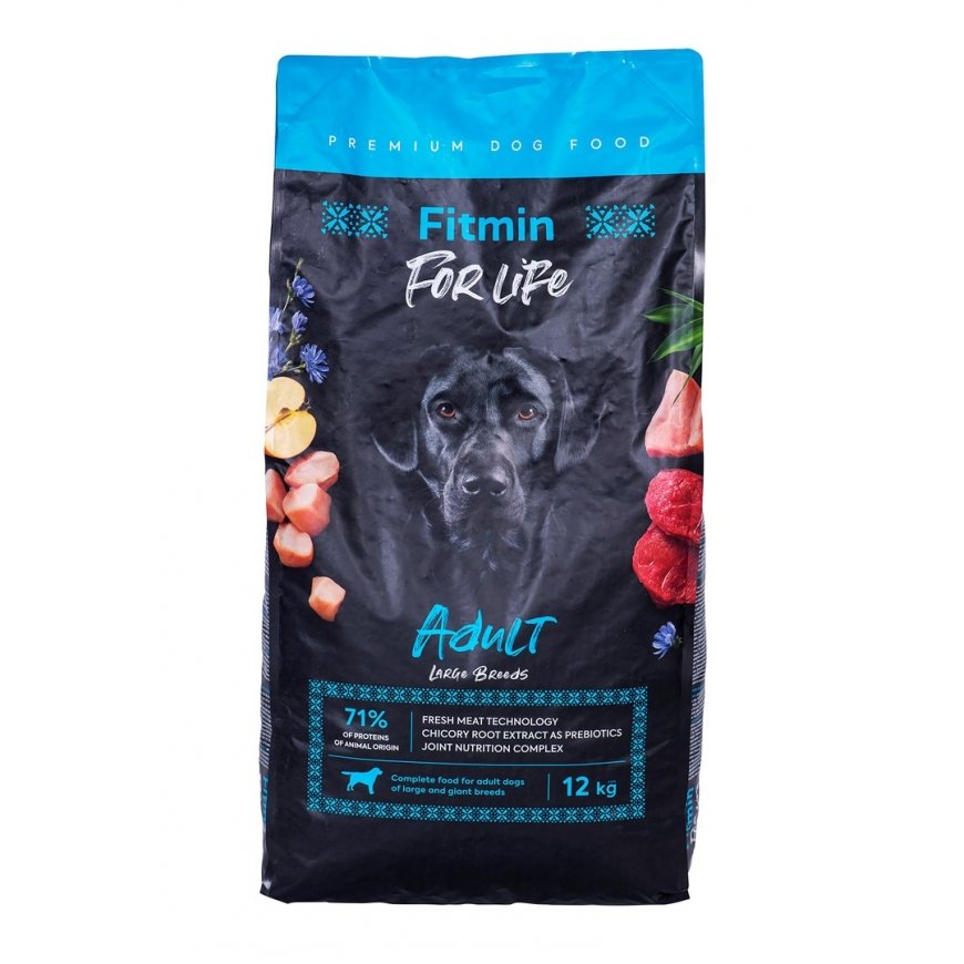 FITMIN For Life Pieaugušo lielo šķirņu - sausā suņu barība - 12 kg
