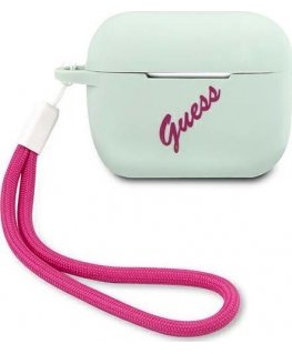 Guess Protective case GUACAPLSVSBF silicone Vintage for AirPods Pro blue pink