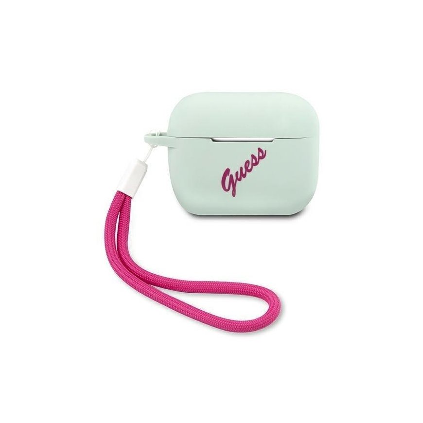 Guess Apsauginis dėklas GUACAPLSVSBF silikoninis Vintage, skirtas AirPods Pro mėlynai rožinis – 2