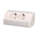 Orno Baldinis lizdas 2x2P + Z, schuko, baltas ir sidabrinis Orno Baldinis lizdas 2x2P + Z, schuko, baltas ir sidabrinis
