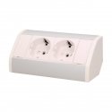 Orno Baldinis lizdas 2x2P + Z, schuko, baltas ir sidabrinis Orno Baldinis lizdas 2x2P + Z, schuko, baltas ir sidabrinis
