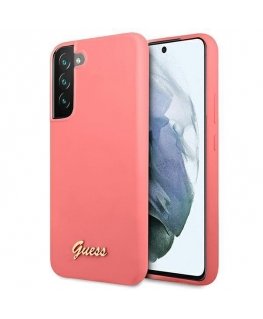 Guess GHUCS22MLSLMGFU S22+ S906 Fuchsia/Fuchsia Hard Case Silicone Pattern Metal Logo