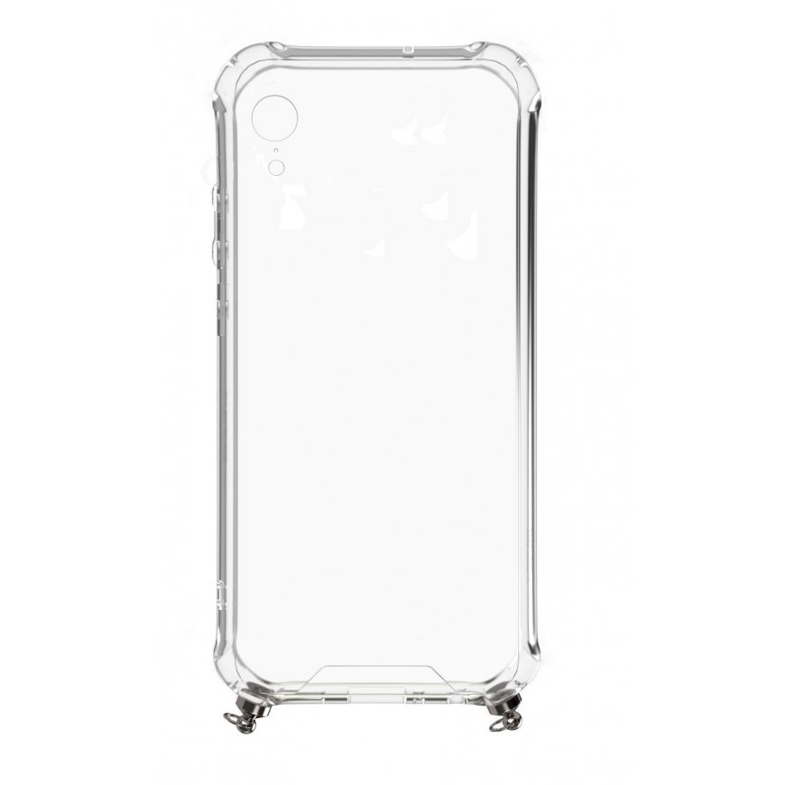 Evelatus Apple iPhone XR Silicone Transparent with Necklace TPU Strap Space Gray