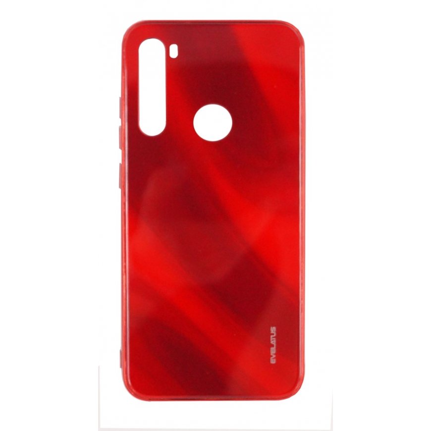 Evelatus Xiaomi Xiaomi Redmi Note 8 / Redmi Note 8 2021 Water Ripple Full Color Electroplating Tempered Glass Case Red