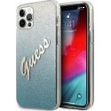 Guess GUHCP12MPCUGLSBL iPhone 12/12 Pro 6,1 colio mėlynas/mėlynas kietasis dėklas Glitter Gradient Script Guess GUHCP12MPCUGLSBL iPhone 12/12 Pro 6,1 colio mėlynas/mėlynas kietasis dėklas Glitter Gradient Script