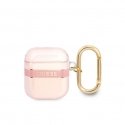 Guess Apple Airpods 1/2 TPU Printed Stripe Case Pink Guess Apple Airpods 1/2 TPU Printed Stripe Case Pink
