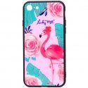 Evelatus Apple iPhone 7/8/SE 2020 Picture Glass Case Flamingo Party Evelatus Apple iPhone 7/8/SE 2020 Picture Glass Case Flamingo Party